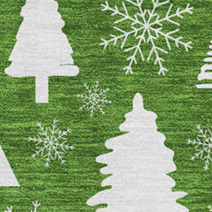 HomeRoots 5' X 8' Emerald and Ivory Abstract Geometric Area Rug - Washable, UV Protected, Stain Resistant Design 701824