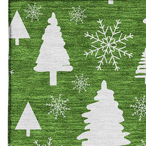 HomeRoots 8' X 10' Stylish Emerald & Ivory Abstract Geometric Area Rug – Washable, UV Protected, Non-Slip! 701826