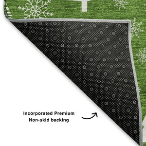 HomeRoots 9' X 12' Stunning Emerald and Ivory Geometric Washable Area Rug with UV Protection for Every Home 701827