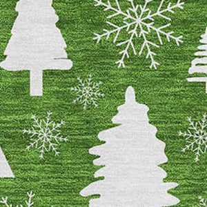 HomeRoots 9' X 12' Stunning Emerald and Ivory Geometric Washable Area Rug with UV Protection for Every Home 701827
