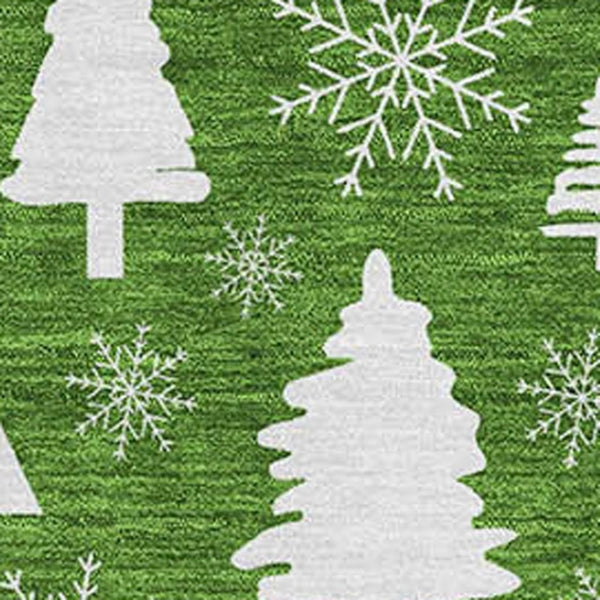 HomeRoots 9' X 12' Stunning Emerald and Ivory Geometric Washable Area Rug with UV Protection for Every Home 701827