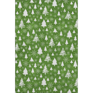 HomeRoots 10' Emerald & Ivory Abstract Geometric Area Rug - Washable, UV-Protected, Stain-Resistant Design 701828