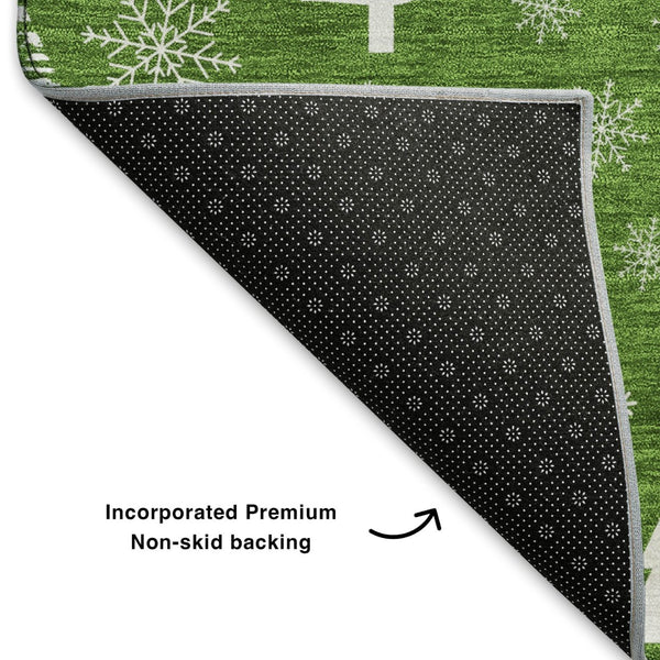 HomeRoots 10' Emerald & Ivory Abstract Geometric Area Rug - Washable, UV-Protected, Stain-Resistant Design 701828