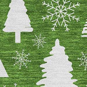 HomeRoots 10' Emerald & Ivory Abstract Geometric Area Rug - Washable, UV-Protected, Stain-Resistant Design 701828
