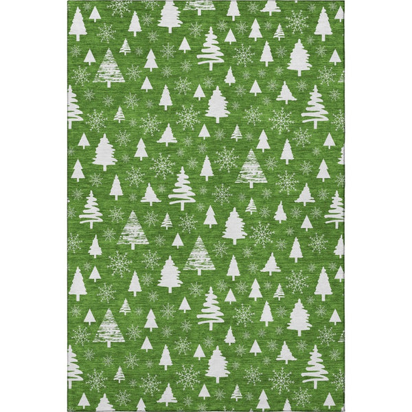 HomeRoots 10' Emerald & Ivory Abstract Geometric Area Rug - Washable, UV-Protected, Stain-Resistant Design 701828