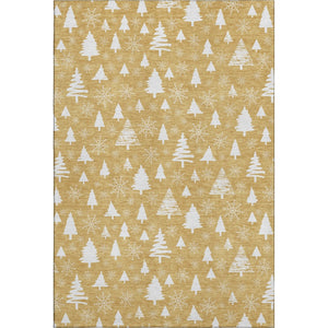 HomeRoots 5' X 8' Gold and Ivory Abstract Geometric Rug – Stylish, Washable, UV-Protected for Busy Homes 701830