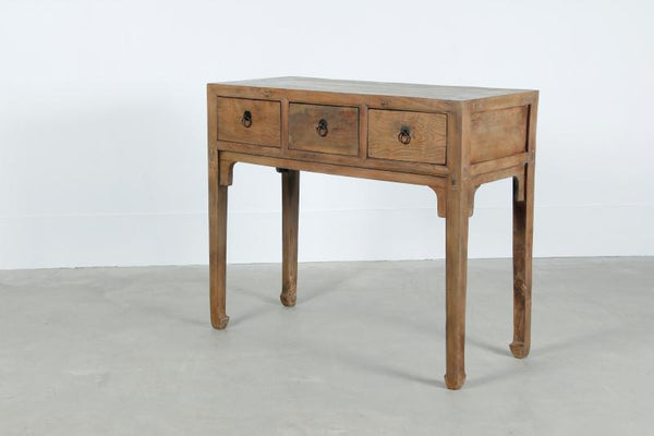 Lilys Vintage  Console With Three Drawer Weathered Natural Approx. 40-50 Inches Wide 7018-3