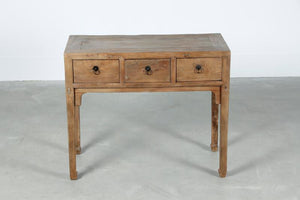 Lilys Vintage  Console With Three Drawer Weathered Natural Approx. 40-50 Inches Wide 7018-3