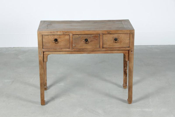 Lilys Vintage  Console With Three Drawer Weathered Natural Approx. 40-50 Inches Wide 7018-3