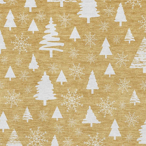 HomeRoots 9' X 12' Gold And Ivory Abstract Geometric Washable Area Rug – Stylish, Durable & UV Protected Design 701833