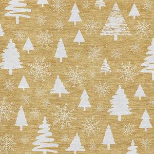 HomeRoots 10' Gold and Ivory Abstract Geometric Area Rug – Washable, UV Protected, Stain Resistant for Busy Homes 701834