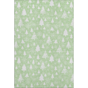 HomeRoots 5' X 8' Mint Green and Ivory Abstract Geometric Area Rug - Washable, UV-Protected, Durable Design 701836