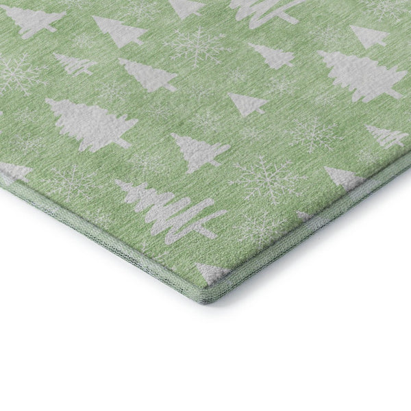 HomeRoots 5' X 8' Mint Green and Ivory Abstract Geometric Area Rug - Washable, UV-Protected, Durable Design 701836