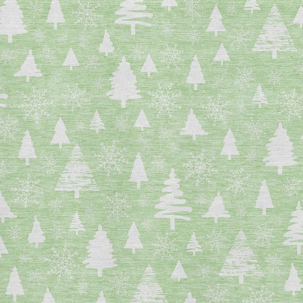 HomeRoots 5' X 8' Mint Green and Ivory Abstract Geometric Area Rug - Washable, UV-Protected, Durable Design 701836