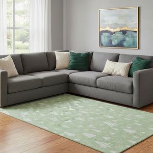 HomeRoots 8' X 10' Mint Green & Ivory Abstract Geometric Area Rug - Durable, Washable, UV Protected & Stylish! 701838