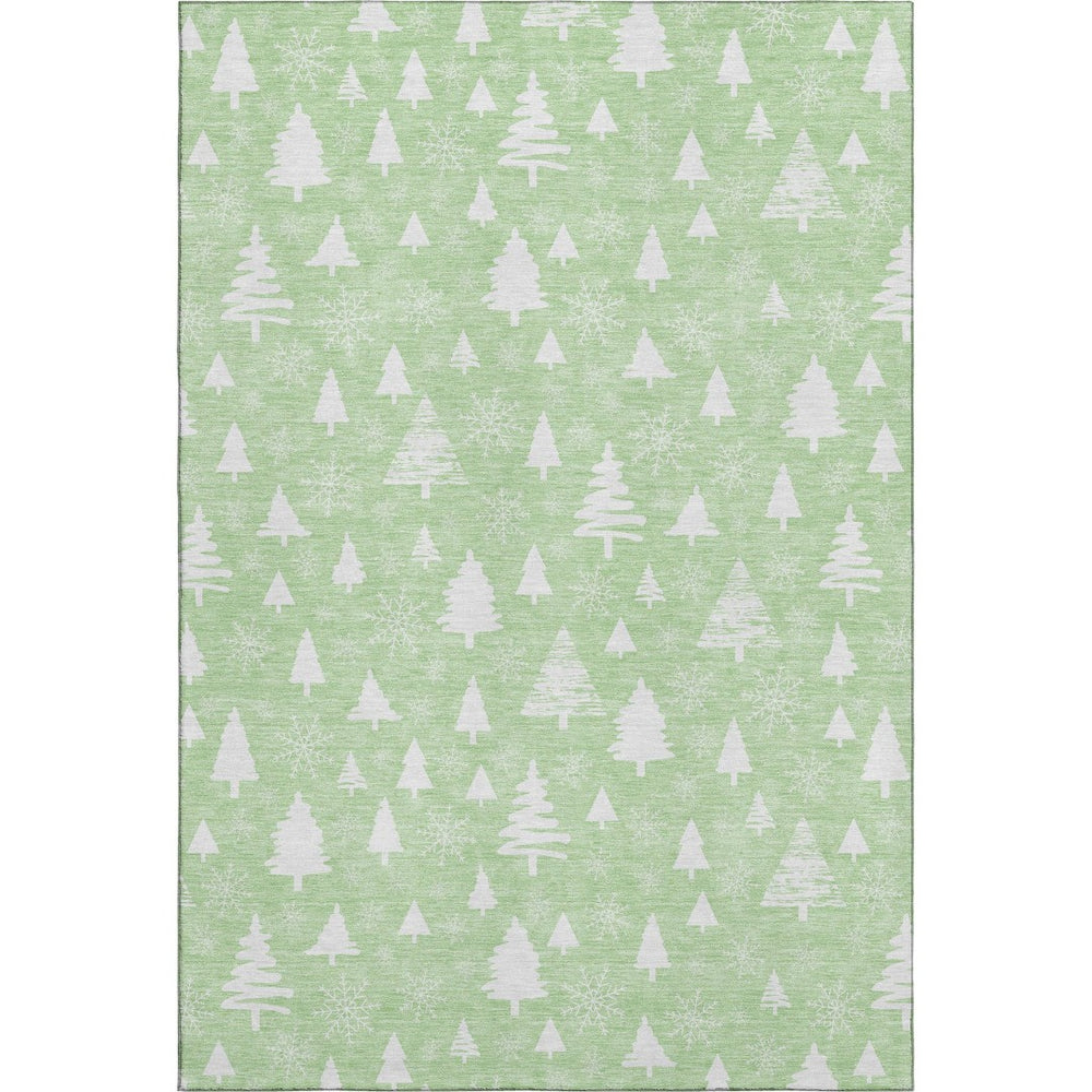 HomeRoots 8' X 10' Mint Green & Ivory Abstract Geometric Area Rug - Durable, Washable, UV Protected & Stylish! 701838