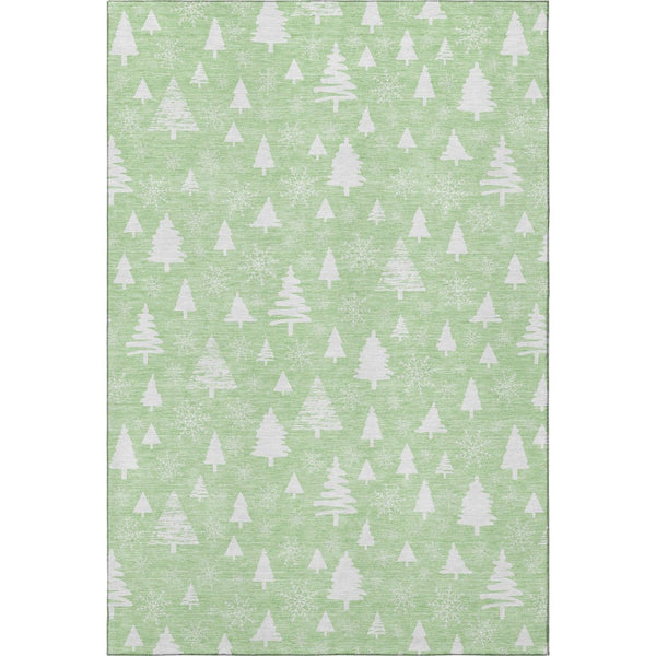 HomeRoots 8' X 10' Mint Green & Ivory Abstract Geometric Area Rug - Durable, Washable, UV Protected & Stylish! 701838