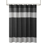 Madison Park Amherst Transitional Faux Silk Shower Curtain MP70-246 Black