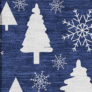 HomeRoots 8' X 10' Navy Blue & Ivory Geometric Area Rug - Washable, UV-Protected, Stylish & Durable Design 701844