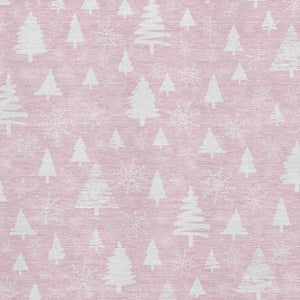HomeRoots 5' X 8' Pink & Ivory Abstract Geometric Washable Area Rug - UV Protected, Non-Slip, Durable Design 701848