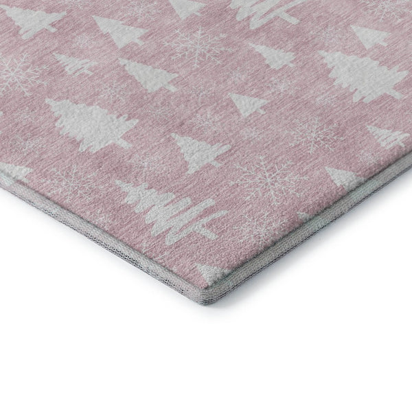 HomeRoots 8' X 10' Pink and Ivory Abstract Geometric Area Rug - Washable, UV-Protected, Stylish & Durable! 701850