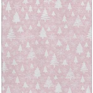 HomeRoots 8' X 10' Pink and Ivory Abstract Geometric Area Rug - Washable, UV-Protected, Stylish & Durable! 701850