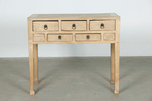 Lilys Vintage Console With Five Drawer Weathered Natural Approx. 35-50 Inches Wide 7018-5