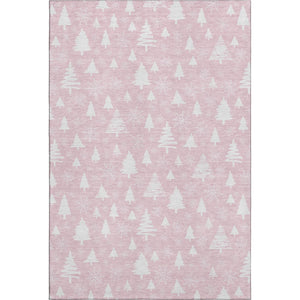 HomeRoots 10' X 14' Pink And Ivory Washable Area Rug - Modern Geometric Design with UV Protection & Durability 701852