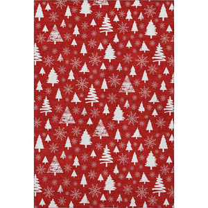 HomeRoots 9' X 12' Red and Ivory Abstract Geometric Area Rug - Washable, UV-Protected, Pet-Friendly Design! 701857