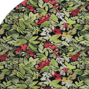 HomeRoots 8' Modern Abstract Geometric Round Rug in Black, Red & Green - Washable, Stain Resistant & UV-Protected! 701867