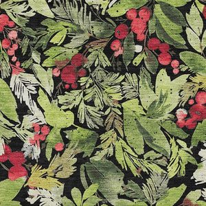 HomeRoots 9' Abstract Geometric Area Rug in Bold Black, Red & Green – Washable, UV Protected & Stain Resistant! 701869