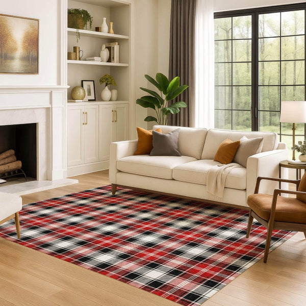 HomeRoots 9' X 12' Bold Abstract Geometric Area Rug – Washable, UV-Protected, Stylish, and Family-Friendly Design 701875
