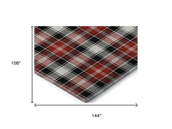 HomeRoots 9' X 12' Bold Abstract Geometric Area Rug – Washable, UV-Protected, Stylish, and Family-Friendly Design 701875
