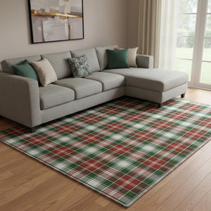 HomeRoots 8' X 10' Vibrant Emerald Red & Green Abstract Geometric Washable Area Rug with UV Protection 701880