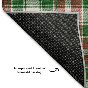 HomeRoots 8' X 10' Vibrant Emerald Red & Green Abstract Geometric Washable Area Rug with UV Protection 701880