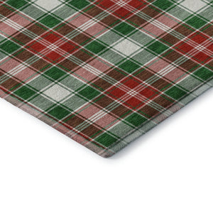 HomeRoots 8' X 10' Vibrant Emerald Red & Green Abstract Geometric Washable Area Rug with UV Protection 701880