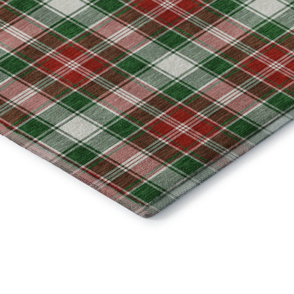 HomeRoots 8' X 10' Vibrant Emerald Red & Green Abstract Geometric Washable Area Rug with UV Protection 701880