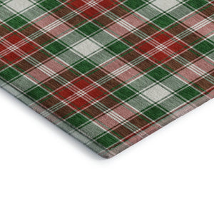 HomeRoots 9' X 12' Vibrant Emerald Red & Green Geometric Washable Area Rug - UV Protected & Kid-Friendly Design 701881