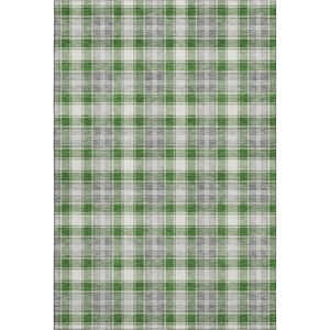 HomeRoots 5' X 8' Modern Abstract Geometric Area Rug in Green, Gray & Ivory – Washable, UV Protected & Kid-Friendly 701884