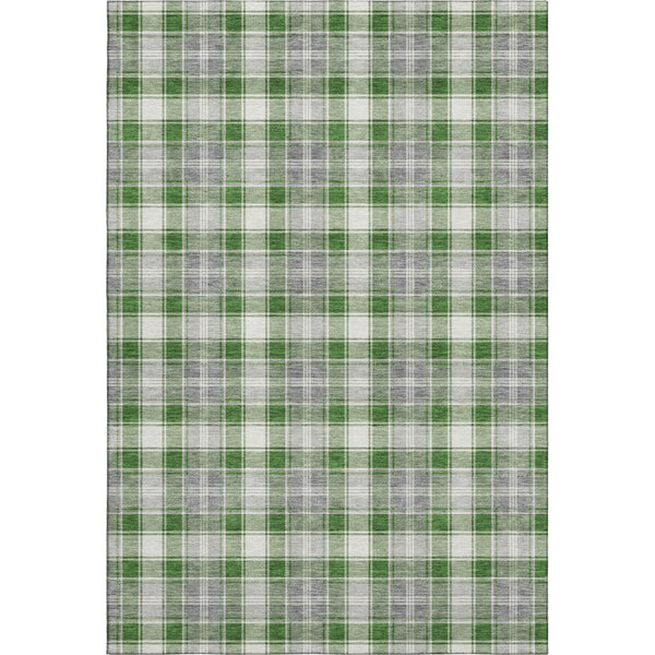 HomeRoots 5' X 8' Modern Abstract Geometric Area Rug in Green, Gray & Ivory – Washable, UV Protected & Kid-Friendly 701884
