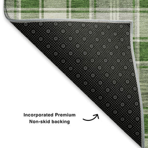 HomeRoots 5' X 8' Modern Abstract Geometric Area Rug in Green, Gray & Ivory – Washable, UV Protected & Kid-Friendly 701884