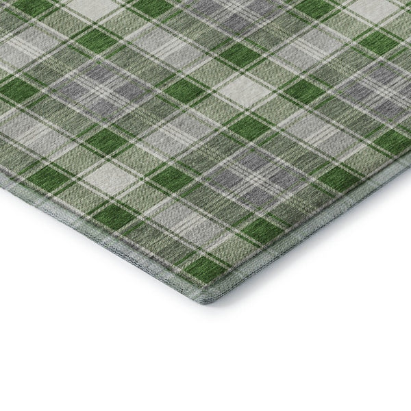 HomeRoots 5' X 8' Modern Abstract Geometric Area Rug in Green, Gray & Ivory – Washable, UV Protected & Kid-Friendly 701884