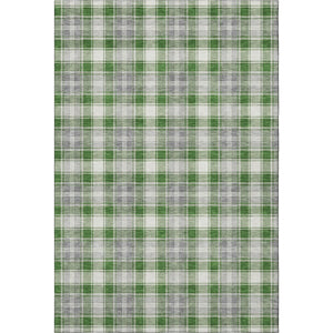 HomeRoots 5' X 8' Modern Abstract Geometric Area Rug in Green, Gray & Ivory – Washable, UV Protected & Kid-Friendly 701884