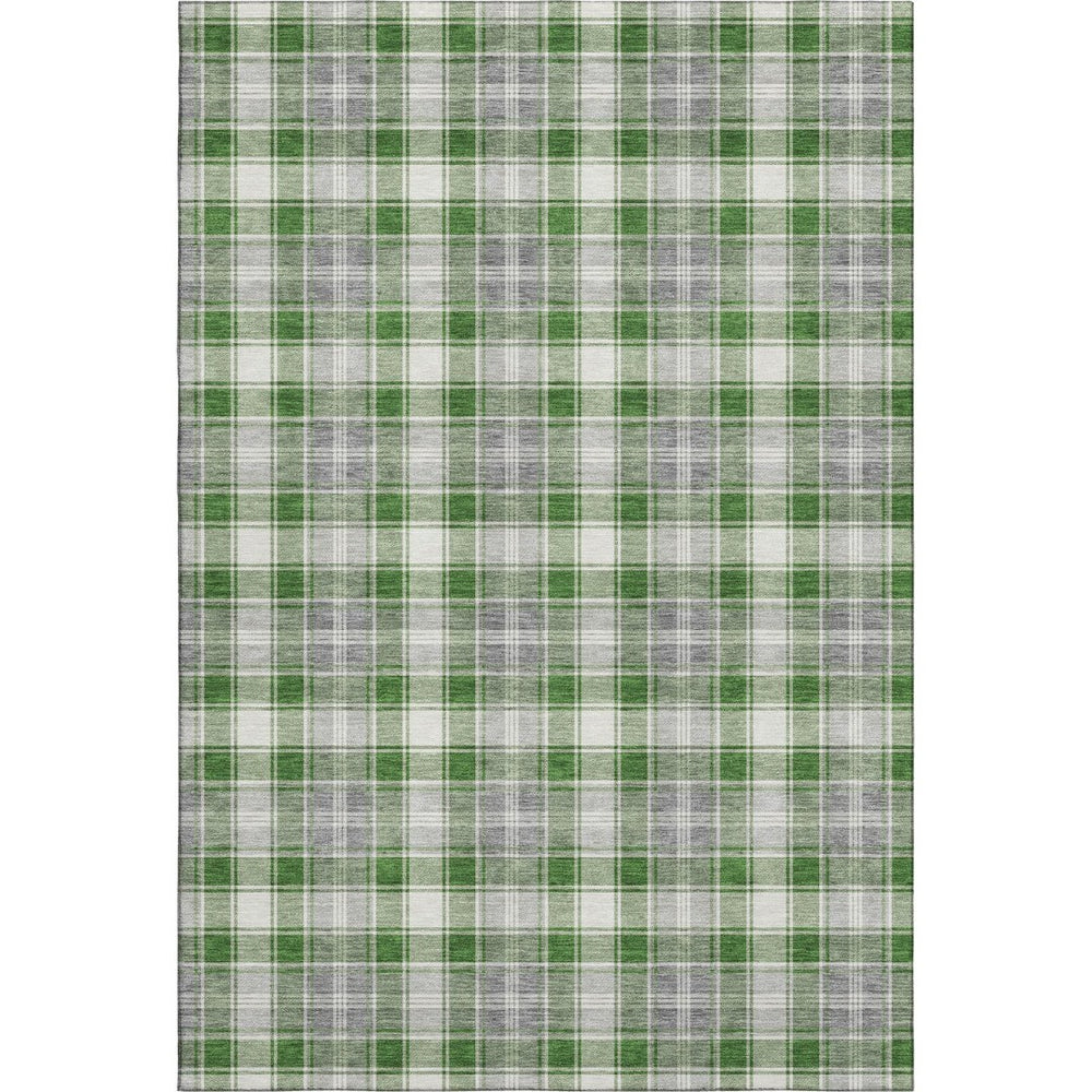 HomeRoots 10' X 14' Washable Abstract Geometric Area Rug in Green, Gray & Ivory – UV Protected, Durable Design 701888
