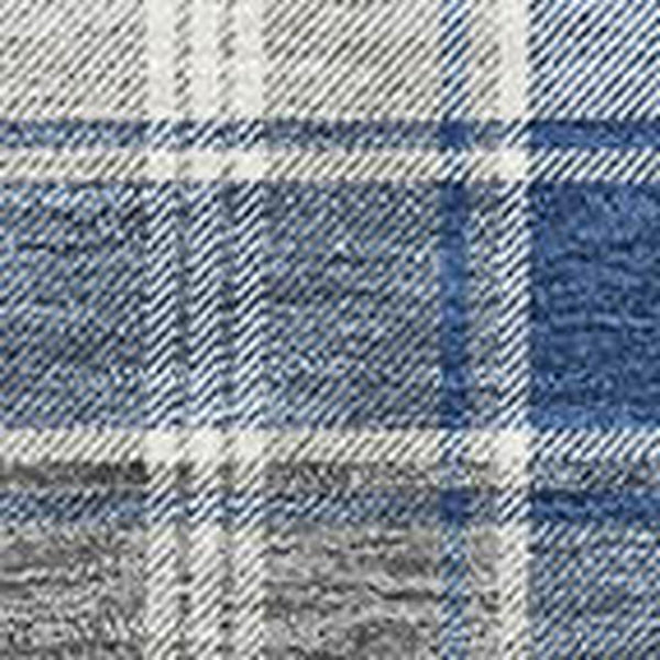 HomeRoots 9' X 12' Washable Navy Blue Ivory Gray Abstract Geometric Area Rug with UV Protection & Durability 701893