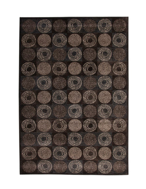Sams International Abacasa Sonoma Halsted Machine Made Viscose Geometric  Rug Charcoal, Ivory, Chocolate 5'3" x 7'6"