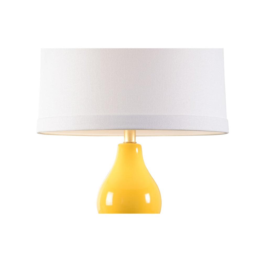 Chelsea House Gourd Ceramic Lamp In Yellow Glaze With Gold Accents — 27" Ambient Accent Light For Cozy Rooms 70190