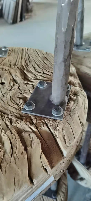 Lilys A Pair Of Vintage Rustic Round Table With Metal Legs (Approx 20-24" D 20 "H) 7019