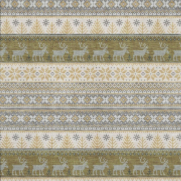 HomeRoots 8' X 10' Stylish Gray Ivory Gold Abstract Washable Area Rug with UV Protection & Non-Slip Backing 701904