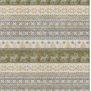 HomeRoots 9' X 12' Gray Ivory Gold Abstract Geometric Area Rug – Washable, UV Protected, Durable & Stylish! 701905